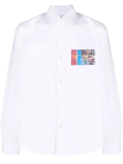 Kenzo Chemise Seasonal Graphic Blanc In Weiss