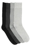 Calvin Klein Crew Dress Socks In Graphite Htr