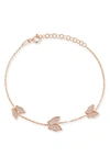 Sphera Milano Sterling Silver & Cz Bufferfly Bracelet In Rose Gold