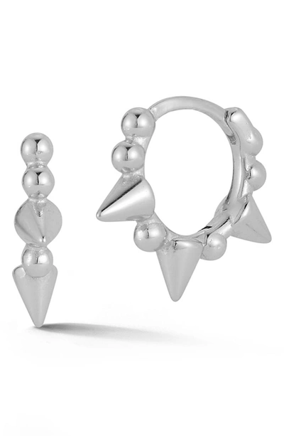 Sphera Milano Sterling Silver Spike Hoop Earrings