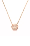 Liza Schwartz Pave Cz Pendant Necklace In Rose Gold