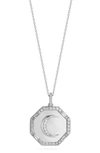 Sphera Milano Sterling Silver & Cz Moon Pendant Necklace