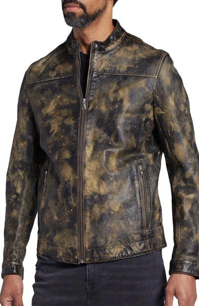 Pinoporte Camo Dyed Leather Bomber Jacket