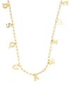 DSQUARED2 GOLD BRASS LOGO CHARM NECKLACE