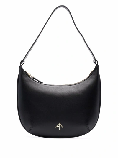 Manu Atelier Black Logo-plaque Detail Shoulder Bag