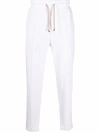 Brunello Cucinelli Ivory  Drawstring Track Pants In White
