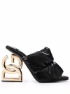Dolce & Gabbana Dg Interlocking Quilted Leather Sandals In Black