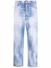 DSQUARED2 BLUE BLEACHED EFFECT STRAIGHT-LEG JEANS
