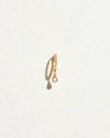 Piercing Raindrop Pave Huggie In Gold/blue