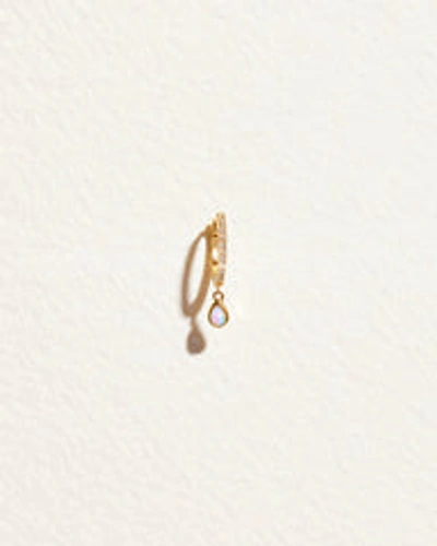 Piercing Raindrop Pave Huggie In Gold/blue