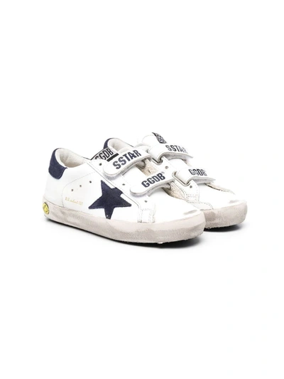 Golden Goose Kids' Super-star Touch-strap Sneakers In White