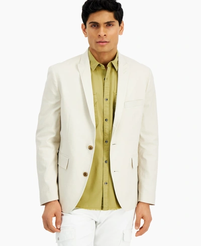 Inc International Concepts Men's Slim-fit Stretch Linen Blend Suit Jacket, Created For Macy's In White Pure