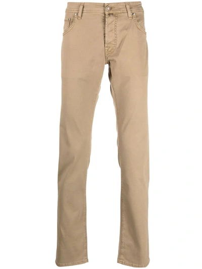 Jacob Cohen Mid-rise Slim-fit Jeans In Marrone
