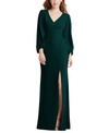 DESSY COLLECTION PUFF-SLEEVE GOWN