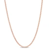 AMOUR AMOUR ROLO CHAIN NECKLACE IN ROSE PLATED STERLING SILVER