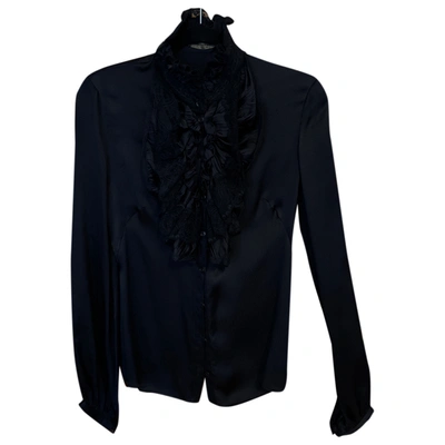 Pre-owned Alexander Mcqueen Silk Shirt In Black