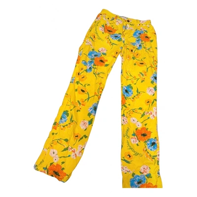 Pre-owned Moschino Love Slim Jeans In Yellow