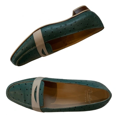 Pre-owned Paraboot Leather Flats In Blue