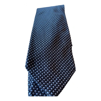 Pre-owned Massimo Dutti Silk Tie In Blue
