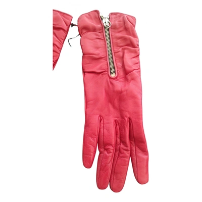 Pre-owned Les Copains Gloves In Red