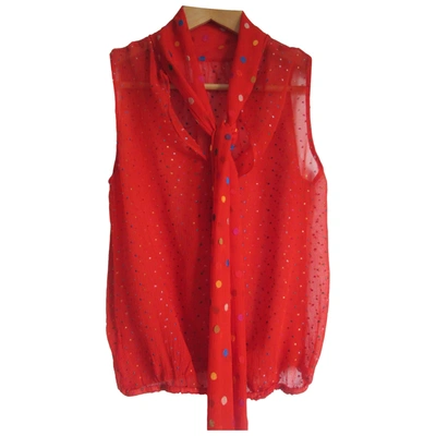 Pre-owned Clements Ribeiro Silk Top In Red