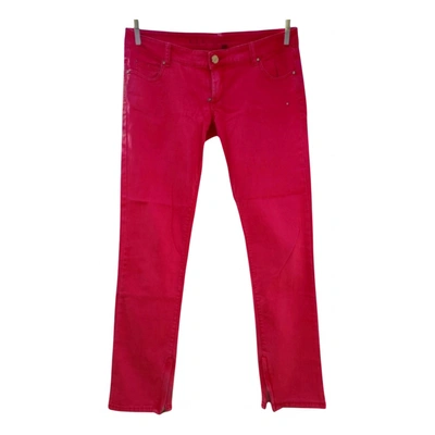 Pre-owned Guess Straight Pants In Red