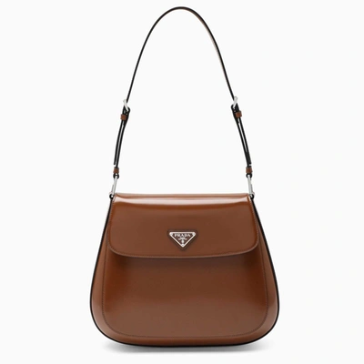 prada tobacco bag Prada Tobacco & Chalk White Symbole Embroidered Fabric Mini Bag It features rolled top handles with a buckled strap and logo tag Prada Tobacco Tessuto Nylon and