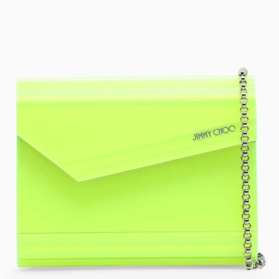 Jimmy Choo Small Candy Crossbody Bag Lime Fluo In Yellow