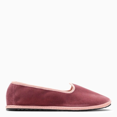 Vibi Venezia Cotton Velvet Loafers In Pink