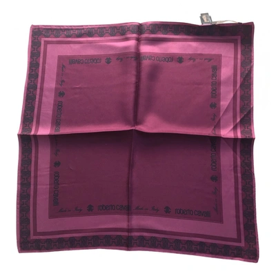 Pre-owned Roberto Cavalli Silk Handkerchief In Burgundy