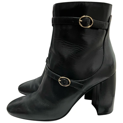 Pre-owned What For Leather Ankle Boots In Black
