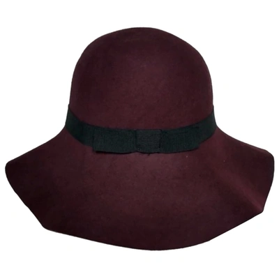 Pre-owned Maje Wool Hat In Purple