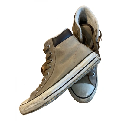 Pre-owned Converse Trainers In Khaki