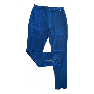 Pre-owned John Richmond Straight Pants In Blue