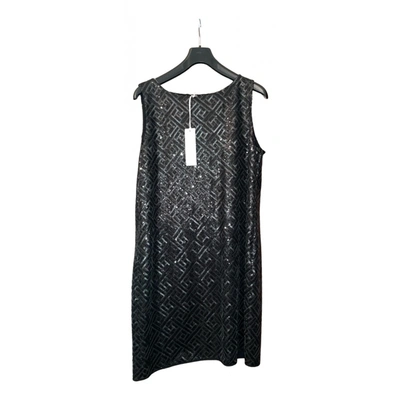 Pre-owned Stefanel Glitter Mid-length Dress In Black