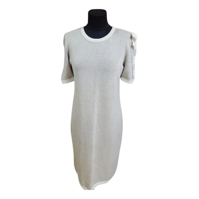 Pre-owned Valentino Linen Mid-length Dress In White