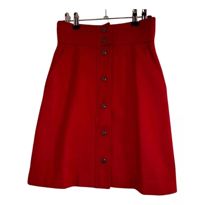 Pre-owned Dkny Wool Mid-length Skirt In Red