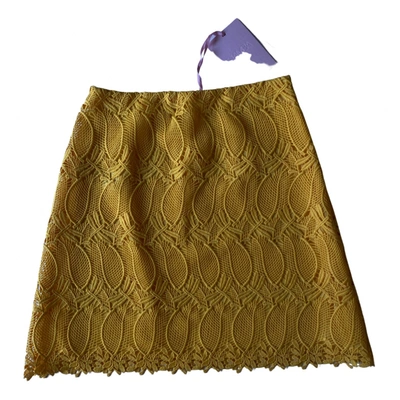 Pre-owned Giamba Mini Skirt In Yellow