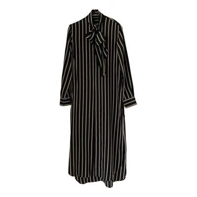 Pre-owned Polo Ralph Lauren Silk Mid-length Dress In Black