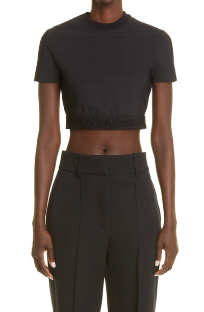Givenchy Logo-underband Crop Top In Black