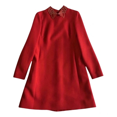 Pre-owned Valentino Wool Dress In Red