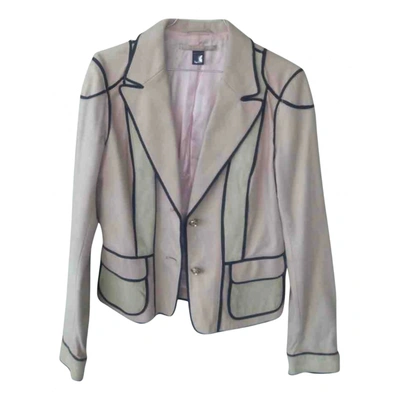 Pre-owned Class Cavalli Leather Biker Jacket In Multicolour