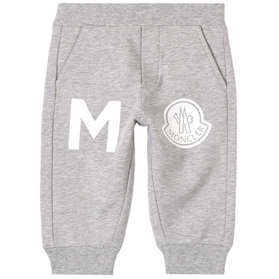 Moncler Logo Sweatpants Gray In Grey