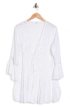 Boho Me Open Front Eyelet Lace Cover-up In White