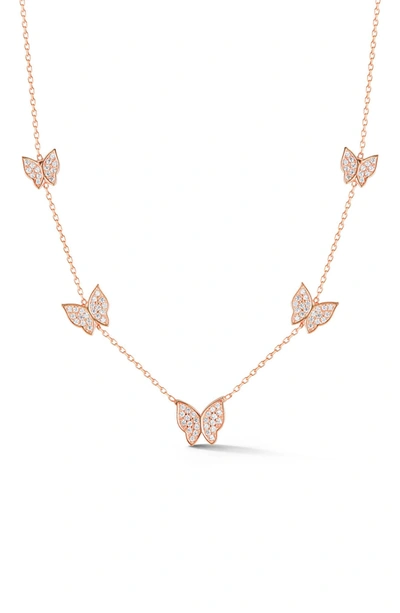 SPHERA MILANO SPHERA MILANO STERLING SILVER & CZ BUTTERFLY NECKLACE