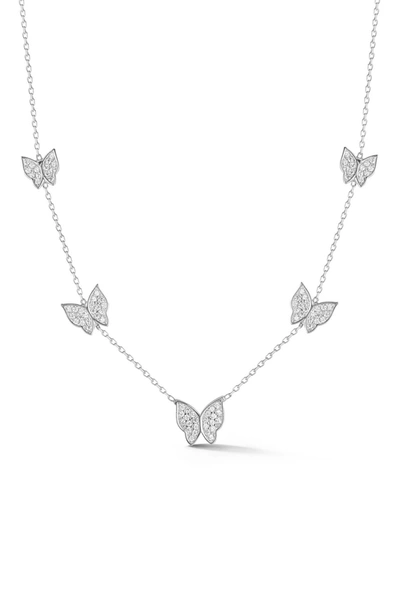 Sphera Milano Sterling Silver & Cz Butterfly Necklace