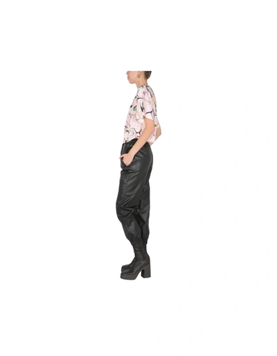 Stella Mccartney Elasticated-waist Faux-leather Trousers In Black