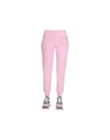 MOSCHINO PINK COTTON JOGGING PANTS WITH CRYSTAL TEDDY BEAR