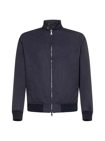 Valstar Ino Cotton And Nylon Bomber Jacket In Navy Frantoio