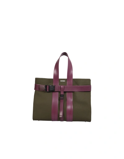 Sunnei Parallelepiped Messanger Bag In Green